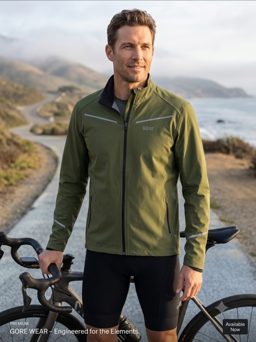 GORE Men's Olive Performance Softshell Jacket